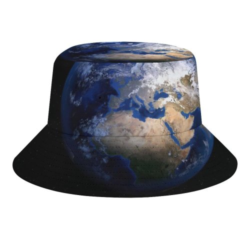 yanfind Adult Fisherman's Hat PIROD Space Black Dark Earth Planet Stars Fishing Fisherman Cap Travel Beach Sun protection