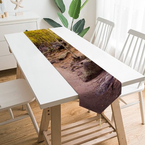 Yanfind Table Runner Collins Aspen Trees Pathway Forest Rocks Trails Beautiful Everyday Dining Wedding Party Holiday Home Decor