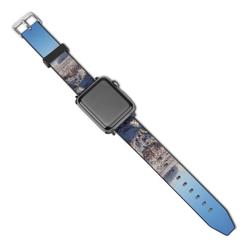 yanfind Watch Strap for Apple Watch Winter Cloud Landscape Sky Tree   Field Frost Winter Natural Freezing Compatible with iWatch Series 5 4 3 2 1