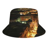 yanfind Adult Fisherman's Hat Town Night Settlement Area City Vision Night Sky Buildings Classic Light Architecture Fishing Fisherman Cap Travel Beach Sun protection