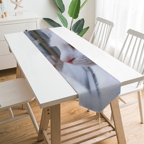 Yanfind Table Runner Young Kitty Pet Kitten Portrait Tabby Whiskers Curiosity Cute Little Adorable Face Everyday Dining Wedding Party Holiday Home Decor