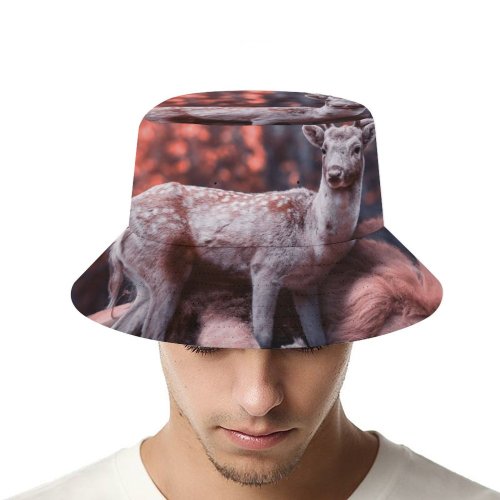 yanfind Adult Fisherman's Hat Comfreak Lion Deer Hirsch Predator Wild Big Cat Carnivore Fantasy Cute Fishing Fisherman Cap Travel Beach Sun protection