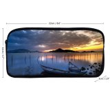 yanfind Pencil Case YHO Boats Dawn Boat Evening Sunrise Ocean Sea Wooden Dusk Lake Reflection Sunset Zipper Pens Pouch Bag for Student Office School