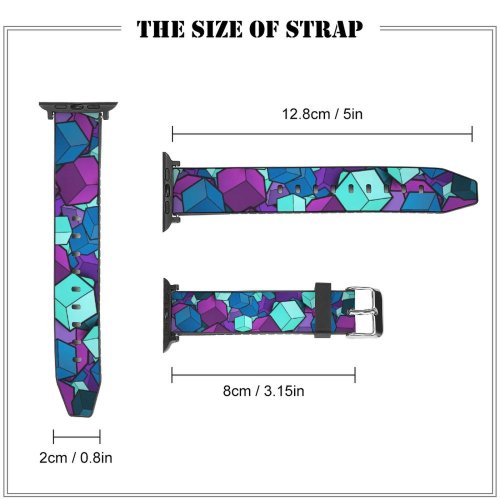 yanfind Watch Strap for Apple Watch Abstract Cubes Colorful Patterns Compatible with iWatch Series 5 4 3 2 1