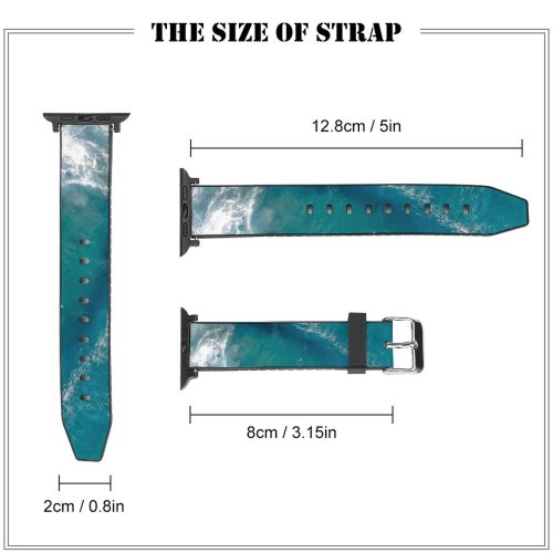 yanfind Watch Strap for Apple Watch Scenery  Young Foam Activities Ocean Outdoors Wave Leisure Wallpapers Compatible with iWatch Series 5 4 3 2 1
