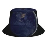yanfind Adult Fisherman's Hat Space Black Dark Earth Night IOS Fishing Fisherman Cap Travel Beach Sun protection