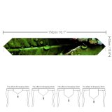 Yanfind Table Runner Dark Leaves Drops Dew Closeup Macro Fresh Wet Greenery Everyday Dining Wedding Party Holiday Home Decor