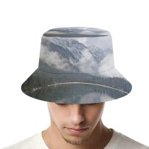 yanfind Adult Fisherman's Hat Winter Highland Freeze Lake Atmospheric Sound Cloudiness Wilderness Mirror Mountain Sky Reflection Fishing Fisherman Cap Travel Beach Sun protection