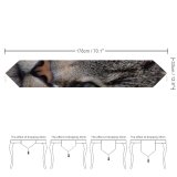 Yanfind Table Runner Young Grey Pet Kitten Portrait Tabby Curiosity Cute Staring Cat Eye Whisker Everyday Dining Wedding Party Holiday Home Decor