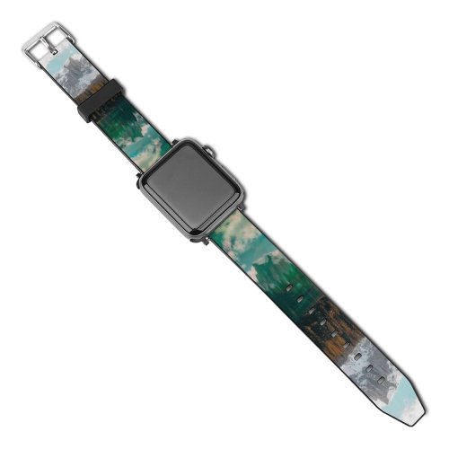 yanfind Watch Strap for Apple Watch Cristina Gottardi  Mountains Snow Covered Fir Trees Mirror Lake Reflection Landscape Compatible with iWatch Series 5 4 3 2 1