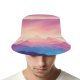 yanfind Adult Fisherman's Hat Coyle Valley Landscape Mountains Gradient Colorful Scenery Layers Panorama Fishing Fisherman Cap Travel Beach Sun protection