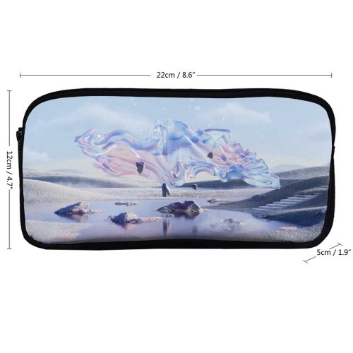 yanfind Pencil Case YHO Abstract Technology Microsoft Microsoft Design  Glossy Landscape Zipper Pens Pouch Bag for Student Office School