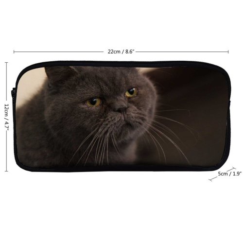 yanfind Pencil Case YHO Lovely Images Pet Cafe Manx Wallpapers Closeup Stock Free Pictures Cat Grey Zipper Pens Pouch Bag for Student Office School