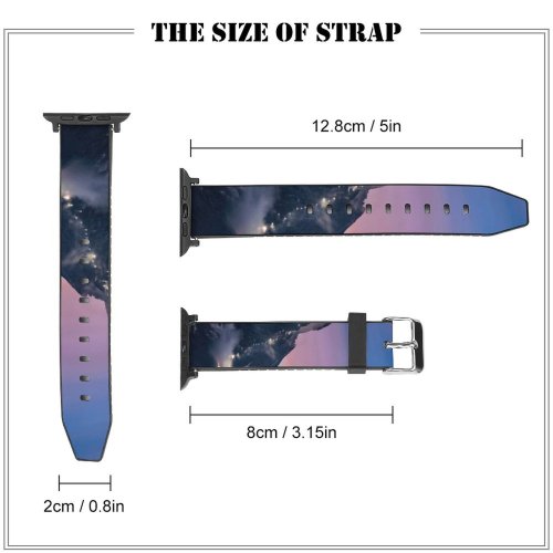 yanfind Watch Strap for Apple Watch Matterhorn  Dusk Peak Sunrise Switzerland Compatible with iWatch Series 5 4 3 2 1