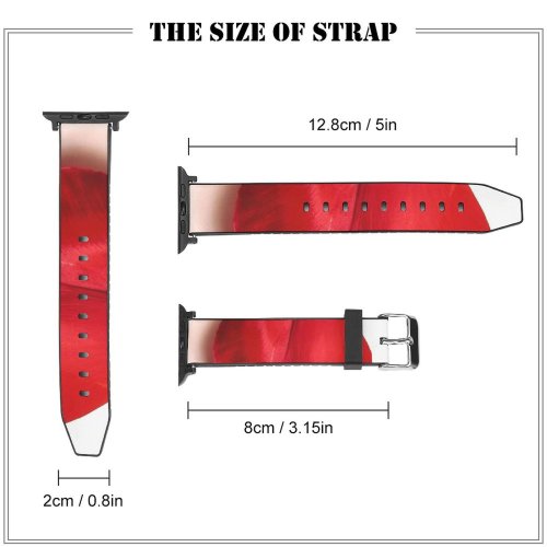 yanfind Watch Strap for Apple Watch Tulip Leaf Petal Lip Carmine Heart Plant Coquelicot Valentine's Flower Compatible with iWatch Series 5 4 3 2 1
