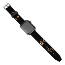 yanfind Watch Strap for Apple Watch Dark Celebrations Year Happy Year's Eve Greetings Holidays January Golden Letters Written Compatible with iWatch Series 5 4 3 2 1
