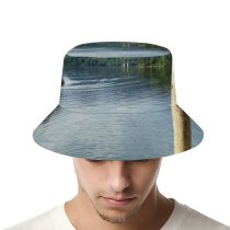 yanfind Adult Fisherman's Hat Resources Sky Lake Transport Sky Dock Cloudy Taxi Mountain District Getty Transportation Fishing Fisherman Cap Travel Beach Sun protection