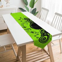 Yanfind Table Runner Valentine Heart Lime Texture Love Design Ornament Leaf Plant Floral Visual Art Everyday Dining Wedding Party Holiday Home Decor