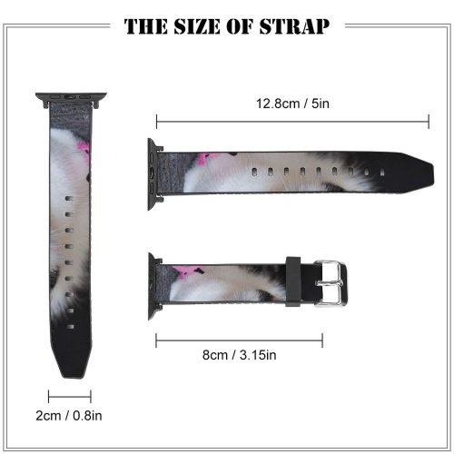 yanfind Watch Strap for Apple Watch Funny Curiosity Sit Love Little Pretty  Portrait Stripe Kitten Whisker Downy Compatible with iWatch Series 5 4 3 2 1