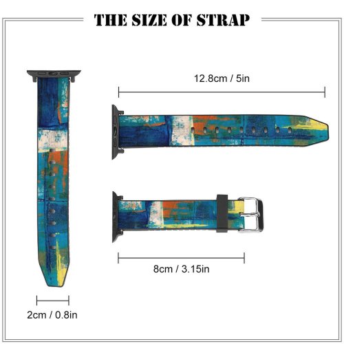 yanfind Watch Strap for Apple Watch Colour Expressionism Abstract Vibrant Wall Free HQ Acrylic Art Texture Compatible with iWatch Series 5 4 3 2 1