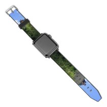 yanfind Watch Strap for Apple Watch Okanagon Vegetation Sky Mountainous Landforms Hill Wilderness Biome  Tree Cloud Rock Compatible with iWatch Series 5 4 3 2 1