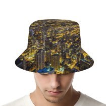 yanfind Adult Fisherman's Hat Chicago Illinois City Night Cityscape Sky Night Lights Buildings Skyscrapers Fishing Fisherman Cap Travel Beach Sun protection