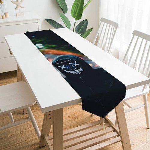 Yanfind Table Runner Persons Neon Hoodie Anonymous Everyday Dining Wedding Party Holiday Home Decor