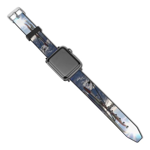 yanfind Watch Strap for Apple Watch Winter Cloud Geological  Sky Sunlight Ski Slope Skis Ski Winter Compatible with iWatch Series 5 4 3 2 1