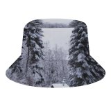 yanfind Adult Fisherman's Hat Winter Forest Cabin Sky Evergreen Switzerland Tree Forest Winter Natural Freezing Snow Fishing Fisherman Cap Travel Beach Sun protection