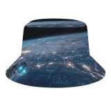 yanfind Adult Fisherman's Hat Space SciFi Earth Spaceship Night Fishing Fisherman Cap Travel Beach Sun protection