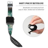 yanfind Watch Strap for Apple Watch Cristina Gottardi  Mountains Snow Covered Fir Trees Mirror Lake Reflection Landscape Compatible with iWatch Series 5 4 3 2 1
