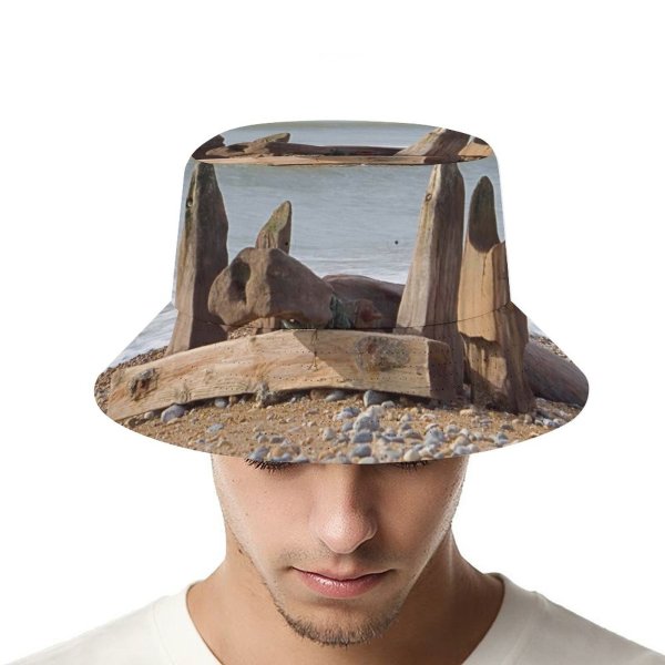 yanfind Adult Fisherman's Hat Winter Sky Wood Beach Coast Landscape Sea Wood Rock Coastal Sand Landforms Fishing Fisherman Cap Travel Beach Sun protection