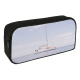 yanfind Pencil Case YHO Boat Transportation Ocean Sailboat Sea Watercraft System Beach Sail Zipper Pens Pouch Bag for Student Office School