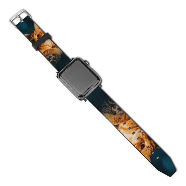 yanfind Watch Strap for Apple Watch Funny Curiosity Little Young  Portrait Kitten Pet Whisker Fur Wildlife Compatible with iWatch Series 5 4 3 2 1