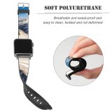 yanfind Watch Strap for Apple Watch Landscape Peak Creative Slope Pictures Outdoors Snow Mointains Französische  Les Compatible with iWatch Series 5 4 3 2 1