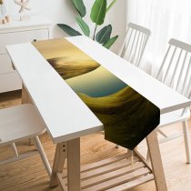 Yanfind Table Runner Dorothe Landscape Sunset Mountains Lake Reflection Clear Sky Everyday Dining Wedding Party Holiday Home Decor