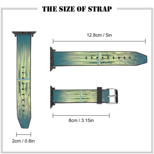 yanfind Watch Strap for Apple Watch Trees Lake Reflection Ripples Emerald Firs Evergreens Tree Natural Landscape Wilderness Forest Compatible with iWatch Series 5 4 3 2 1