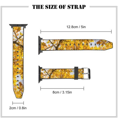 yanfind Watch Strap for Apple Watch Lake Tree Sky   Neuchâtel Colour Autum Plant Leaf Borntobe Compatible with iWatch Series 5 4 3 2 1