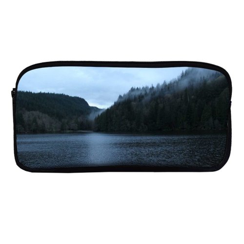 yanfind Pencil Case YHO Lakescape Images Ominous Fog Mist Landscape Public Wallpapers Lake  Outdoors Tree Zipper Pens Pouch Bag for Student Office School