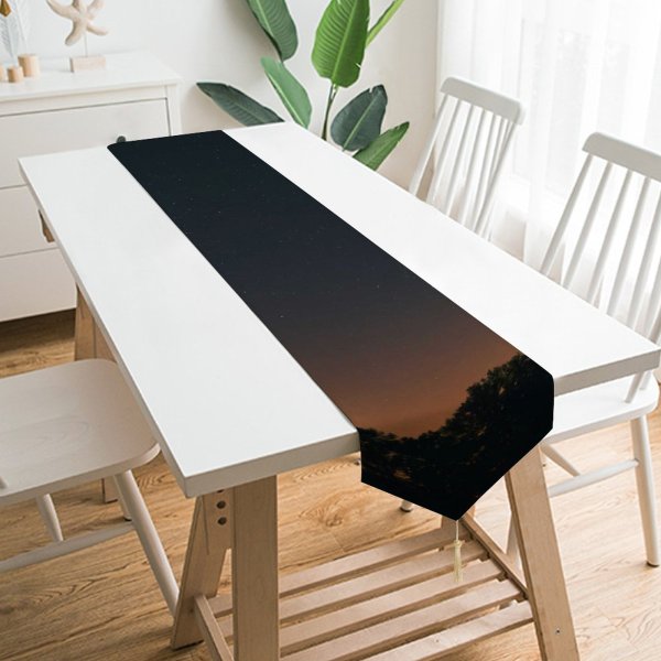 Yanfind Table Runner Backlit Infinity Dark Astrology Landscape Evening Space Galaxy Stellar Astronomy Outdoors Scenic Everyday Dining Wedding Party Holiday Home Decor