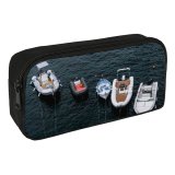 yanfind Pencil Case YHO Boats Above From Website Sea Ocean  Bird's Watercrafts Aerial Shot Zipper Pens Pouch Bag for Student Office School