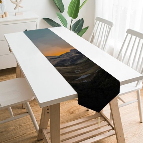 Yanfind Table Runner Landscape Peak Sunrise Building Countryside Housing National Cajas Pictures Ecuador Everyday Dining Wedding Party Holiday Home Decor