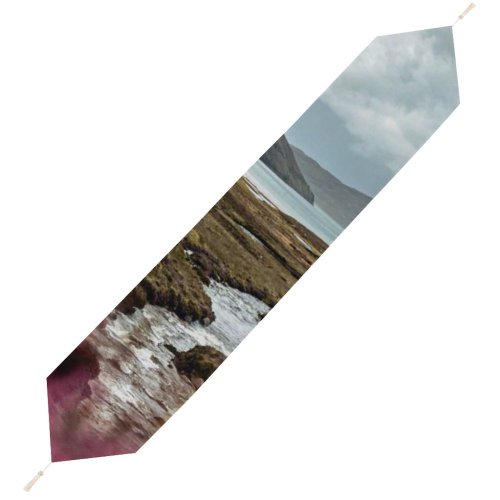 Yanfind Table Runner Scenery Tundra Loch Colour Hills Landscpae Violet Domain Plant Public River Everyday Dining Wedding Party Holiday Home Decor