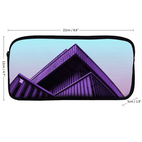 yanfind Pencil Case YHO Vitalik Vynarchyk Architecture  Contemporary Purple Building Clear Sky Zipper Pens Pouch Bag for Student Office School