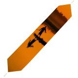 Yanfind Table Runner Backlit Paddle Sunset Landscape Evening Travel Beach Sun Sunrise Boat Transportation Silhouetted Everyday Dining Wedding Party Holiday Home Decor