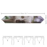 Yanfind Table Runner Funny Curiosity Sit Cute Cat Young Little Pet Everyday Dining Wedding Party Holiday Home Decor