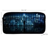 yanfind Pencil Case YHO Dominic Kamp Black Dark York City Cityscape City Lights Reflection Skyscrapers Night Zipper Pens Pouch Bag for Student Office School