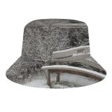 yanfind Adult Fisherman's Hat Winter Freeze Snowy Icey Bench Christmas Field Winter Seat Ice Wood Snow Fishing Fisherman Cap Travel Beach Sun protection