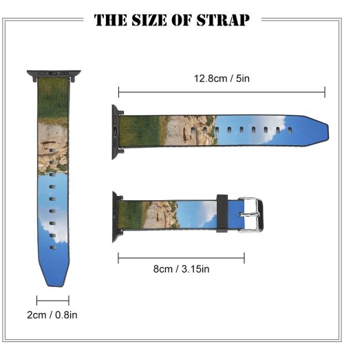 yanfind Watch Strap for Apple Watch Countryside Road Creative Mound Pictures Grassland India Outdoors Abu Rajasthan Sky Compatible with iWatch Series 5 4 3 2 1