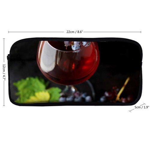 yanfind Pencil Case YHO Images Glass Flora Sauvignon Rim Grapes Alcohol Plant Produce Fruits Wine Grape Zipper Pens Pouch Bag for Student Office School